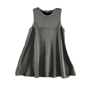 HEART SOUL‎ Tunic Dress WOMEN'S M Sleeveless Moc high neck Silver Gray Sparkle
